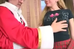 Tricky Old Teacher - Gorgeous young comme ‡a gets to fuck Santa Claus