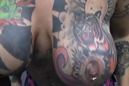 Tattooed MILF acquires a hardcore fuck