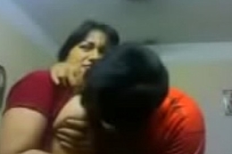 Amateur Indian couple kiss sensually sandbar